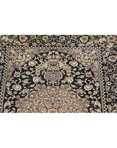 Tappeto Ghom seta Persia grigio azzurro 58x88