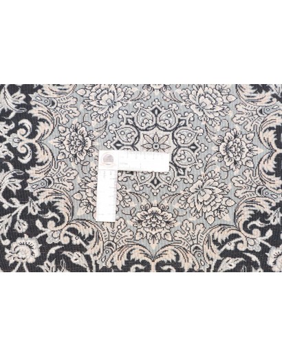Tappeto Ghom seta Persia grigio azzurro 58x88