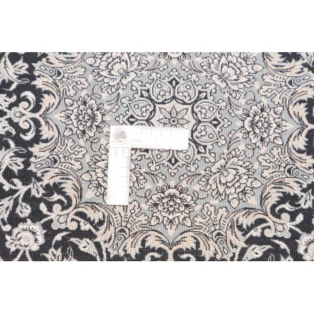 Tappeto Ghom seta Persia grigio azzurro 58x88