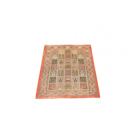 Tappeto Ghom seta Persia giallo grigio 60x86