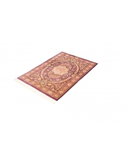 Tappeto Ghom seta Persia marrone 80x117