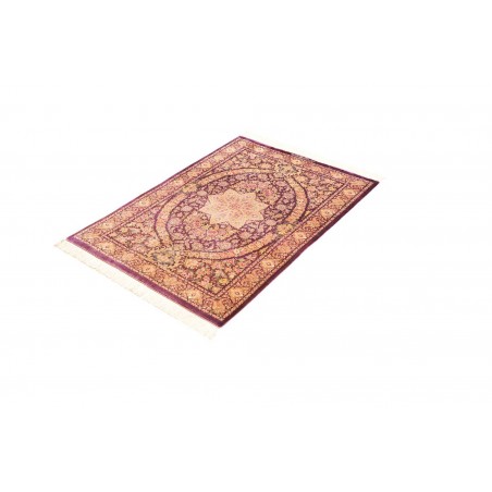 Tappeto Ghom seta Persia marrone 80x117
