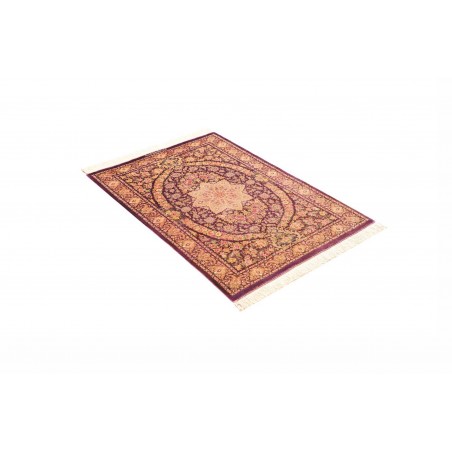 Tappeto Ghom seta Persia marrone 80x117