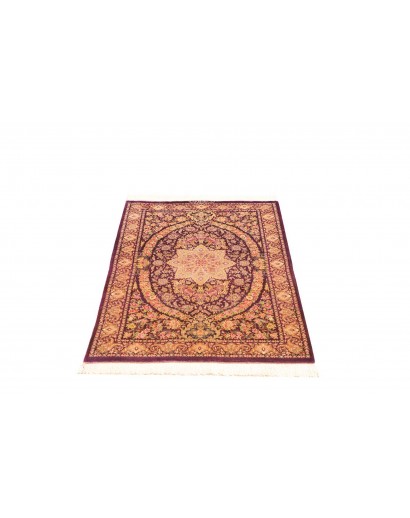 Tappeto Ghom seta Persia marrone 80x117