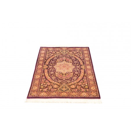 Tappeto Ghom seta Persia marrone 80x117