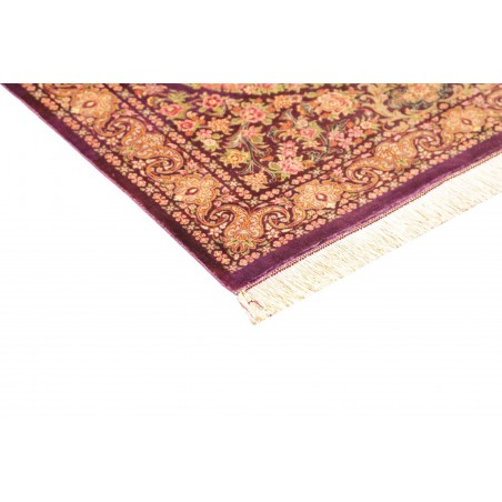 Tappeto Ghom seta Persia marrone 80x117