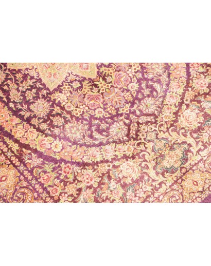 Tappeto Ghom seta Persia marrone 80x117