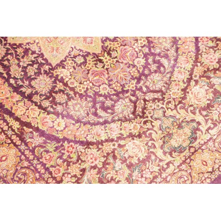 Tappeto Ghom seta Persia marrone 80x117