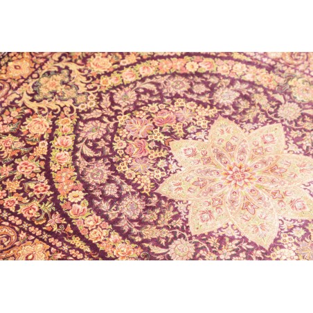 Tappeto Ghom seta Persia marrone 80x117