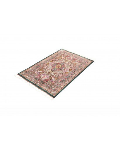Tappeto Ghom seta Persia bianco grigio 80x119