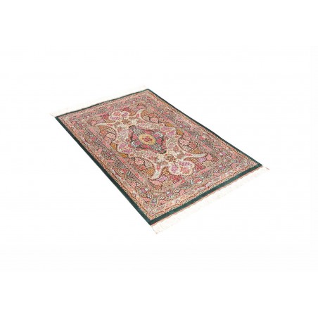 Tappeto Ghom seta Persia bianco grigio 80x119