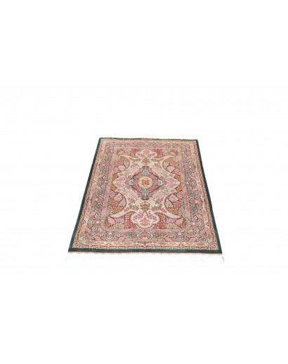 Tappeto Ghom seta Persia bianco grigio 80x119