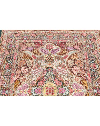Tappeto Ghom seta Persia bianco grigio 80x119