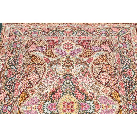 Tappeto Ghom seta Persia bianco grigio 80x119