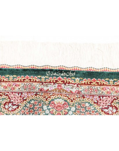 Tappeto Ghom seta Persia bianco grigio 80x119