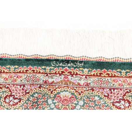 Tappeto Ghom seta Persia bianco grigio 80x119