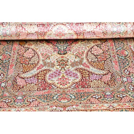 Tappeto Ghom seta Persia bianco grigio 80x119