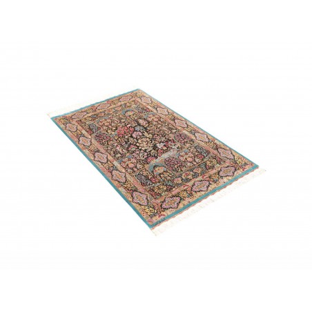 Tappeto Ghom seta Persia beige marrone 79x124