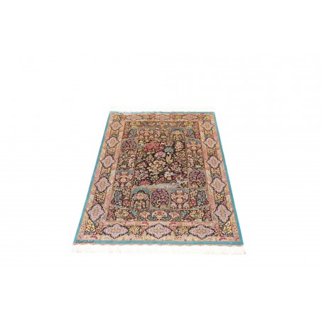 Tappeto Ghom seta Persia beige marrone 79x124