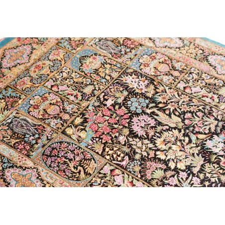 Tappeto Ghom seta Persia beige marrone 79x124