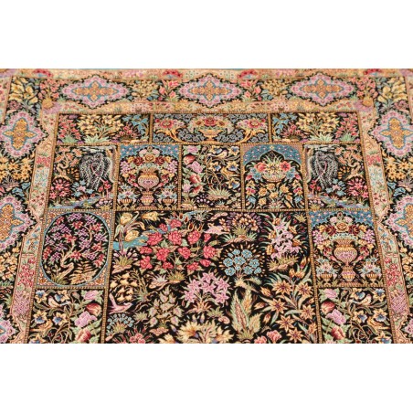 Tappeto Ghom seta Persia beige marrone 79x124