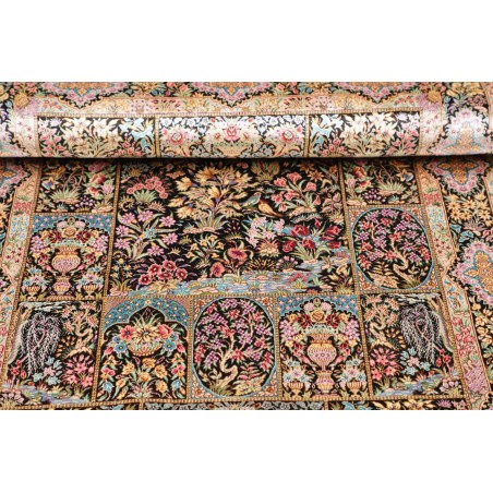 Tappeto Ghom seta Persia beige marrone 79x124