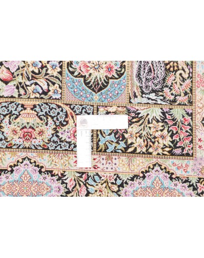 Tappeto Ghom seta Persia beige marrone 79x124