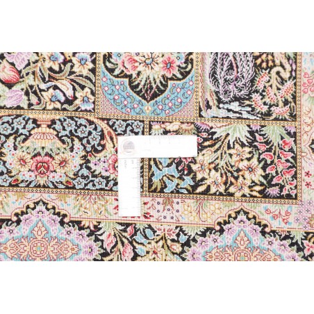 Tappeto Ghom seta Persia beige marrone 79x124