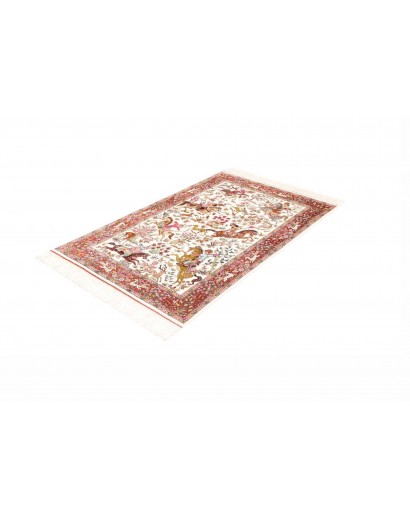 Tappeto Ghom seta Persia giallo marrone 100x153