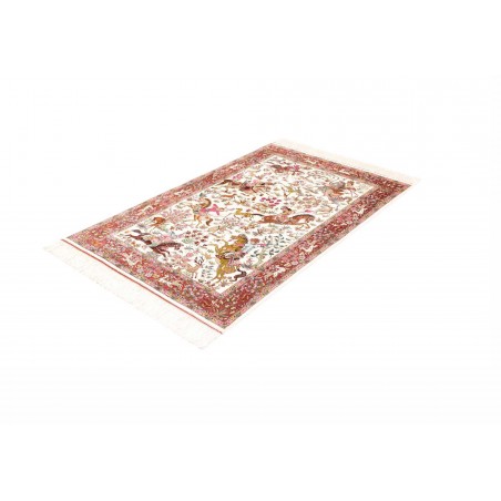 Tappeto Ghom seta Persia giallo marrone 100x153