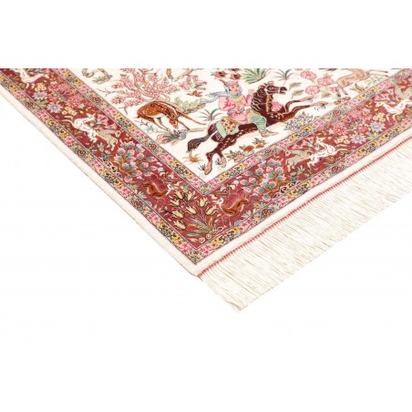 Tappeto Ghom seta Persia giallo marrone 100x153