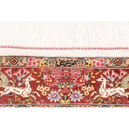 Tappeto Ghom seta Persia giallo marrone 100x153