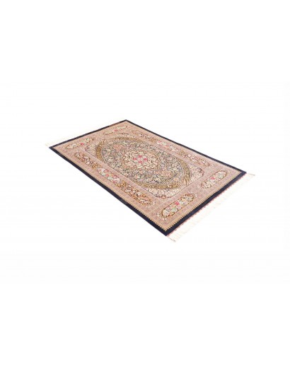 Tappeto Ghom seta Persia marrone verde 101x155