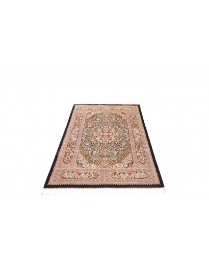 Tappeto Ghom seta Persia marrone verde 101x155