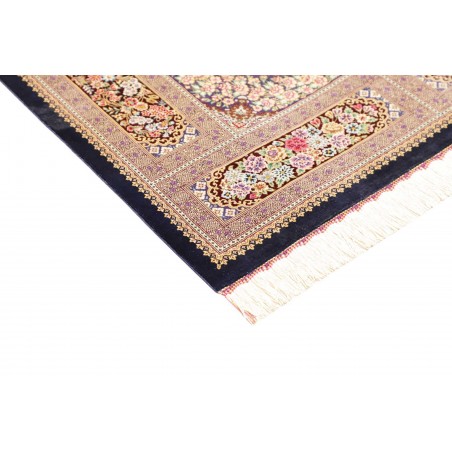 Tappeto Ghom seta Persia marrone verde 101x155