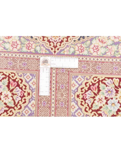Tappeto Ghom seta Persia marrone verde 101x155