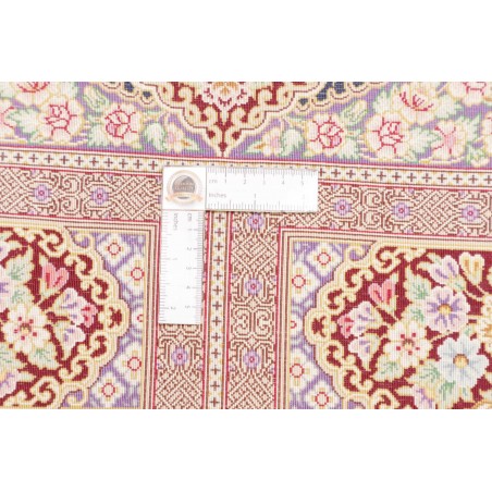 Tappeto Ghom seta Persia marrone verde 101x155