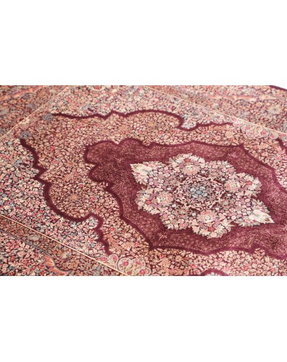 Tappeto Ghom seta Persia bianco 100x143
