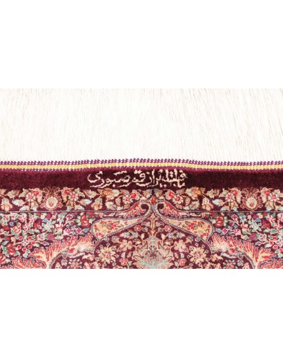 Tappeto Ghom seta Persia bianco 100x143