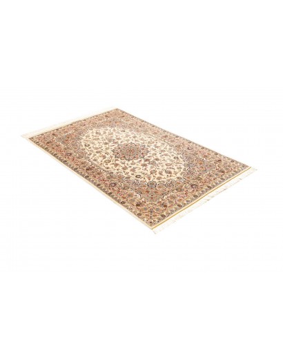 Tappeto Ghom seta Persia giallo marrone 100x150