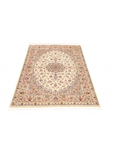 Tappeto Ghom seta Persia giallo marrone 100x150