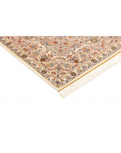 Tappeto Ghom seta Persia giallo marrone 100x150
