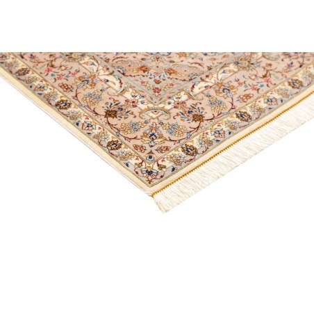 Tappeto Ghom seta Persia giallo marrone 100x150