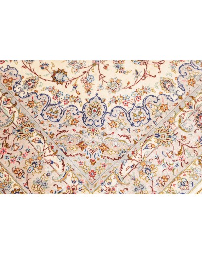 Tappeto Ghom seta Persia giallo marrone 100x150