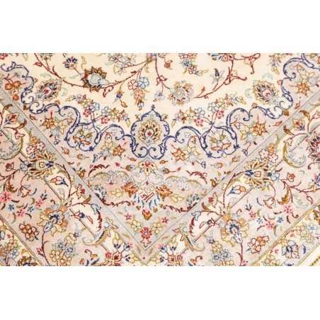 Tappeto Ghom seta Persia giallo marrone 100x150