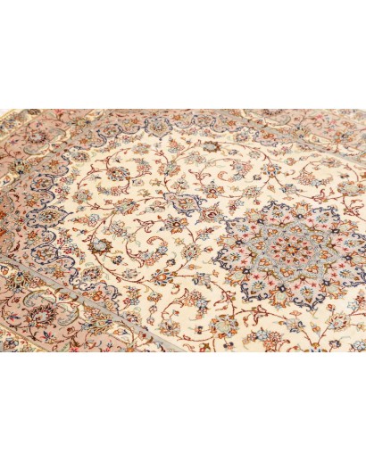 Tappeto Ghom seta Persia giallo marrone 100x150