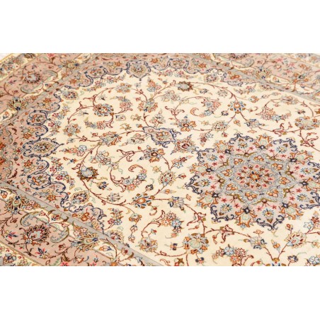 Tappeto Ghom seta Persia giallo marrone 100x150