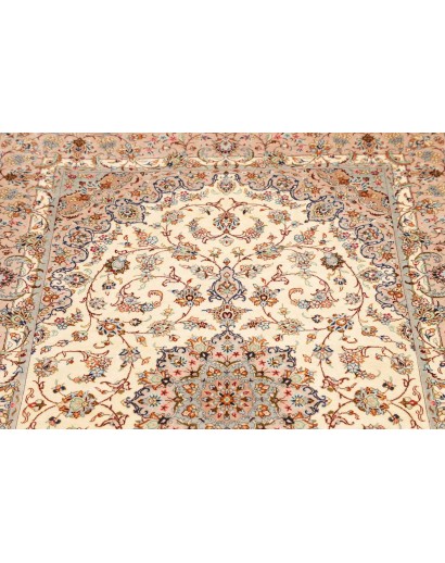 Tappeto Ghom seta Persia giallo marrone 100x150