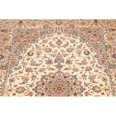 Tappeto Ghom seta Persia giallo marrone 100x150