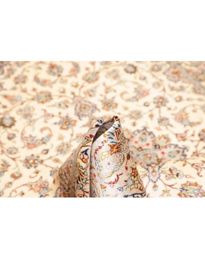Tappeto Ghom seta Persia giallo marrone 100x150